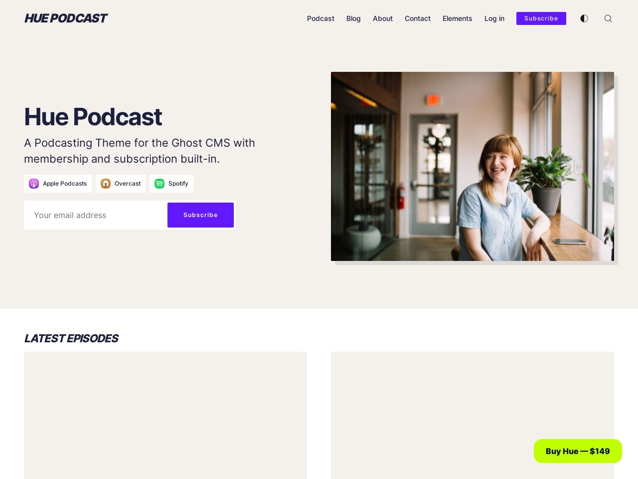 Hue - Ghost CMS Theme for Podcasting