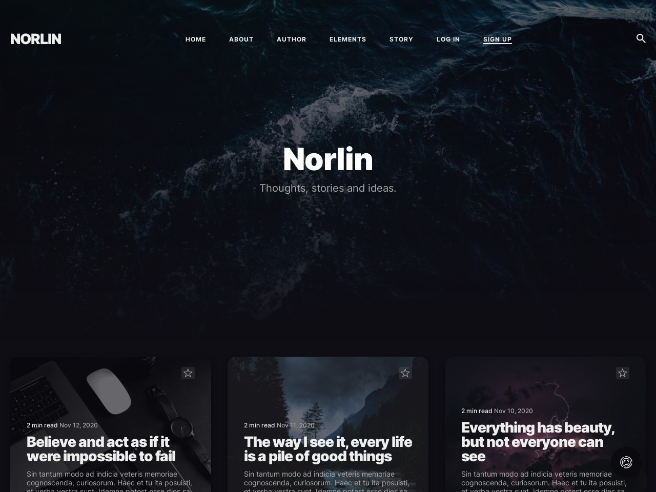 Norlin — Personal Dark Theme for Ghost