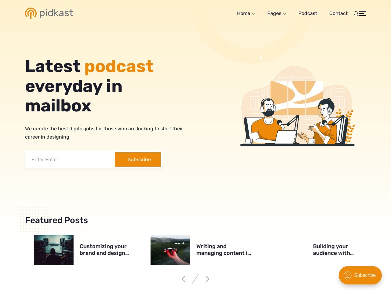 Pidkast - Ghost Multipurpose Blog Theme