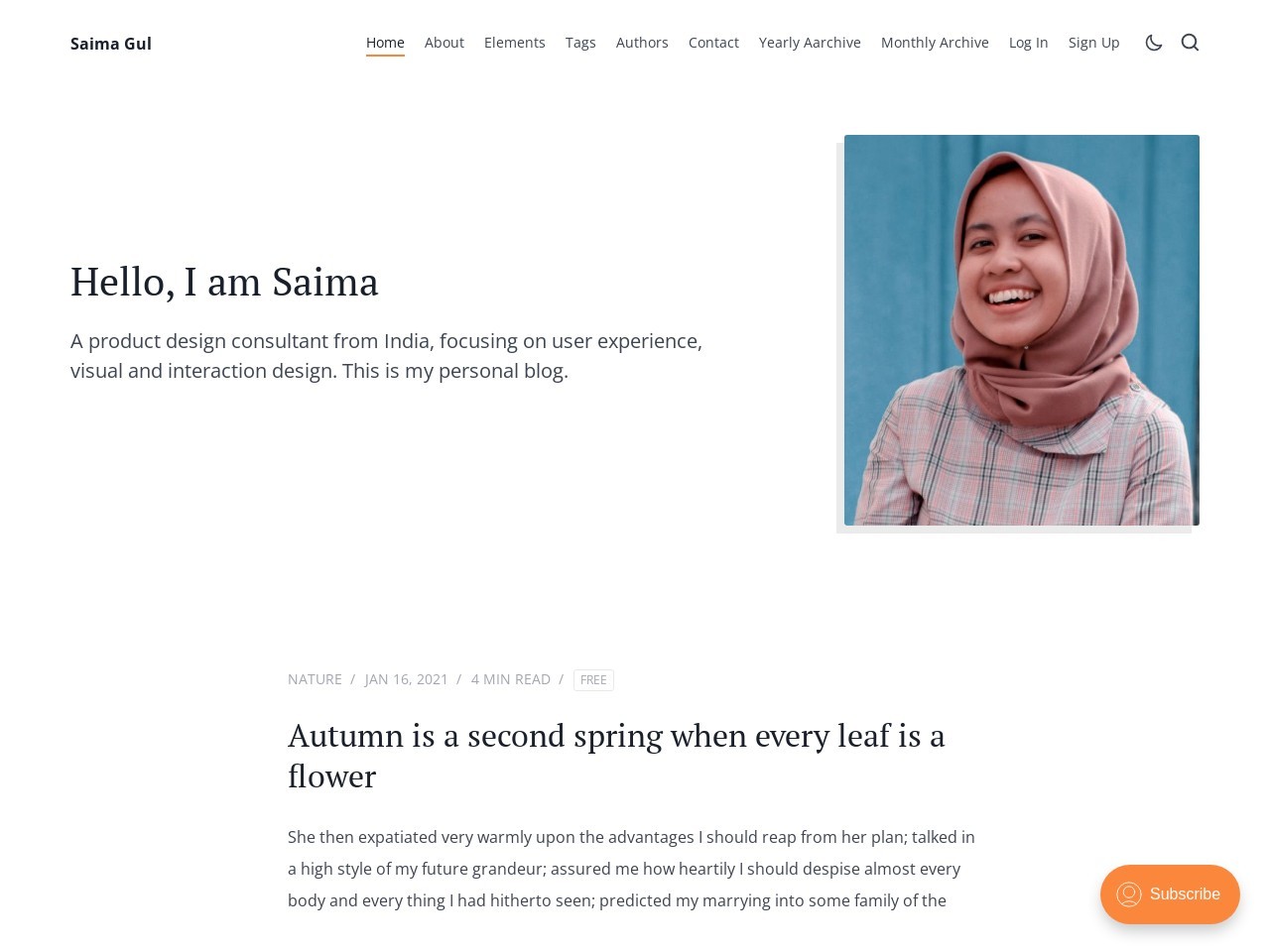 Saima - Ghost Theme for Personal or Professional Blog